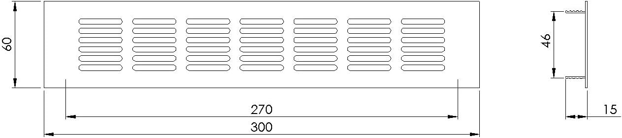 60x300mm Air Vent Cover - Aluminium Ventilation Grille - White Furniture Grill for Door Wardrobe, Radiator - Image 3