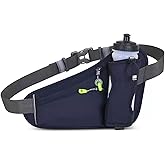 HOTEMIA Fanny Pack with Water Bottle Holder, Hydration Running Belt for Men Women Adjustable Strap Waist Bag Suitable for Hiking Running Walking Jogging Camping (Bottle Not Included)(Dark Blue)