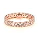 Women's 4mm Wide AAA Cubic zirconia 14K Rose Gold Plated Eternity Rings Wedding Band,Size 6