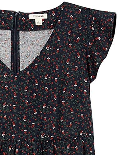 Goodthreads Women's Flutter Sleeve Peasant Dress - Washed Linen Blend, Casual Summer Dress