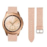 AKOPUGA Compatible with Galaxy Gear S2 Watch Bands 20mm/42mm Shiny Leather Strap Glitter Sparkling Wristband for Samsung Galaxy Watch 42mm/S2 Classic Smartwatch/SM-R810/SM-R815(Rose Gold 20mm/42mm)