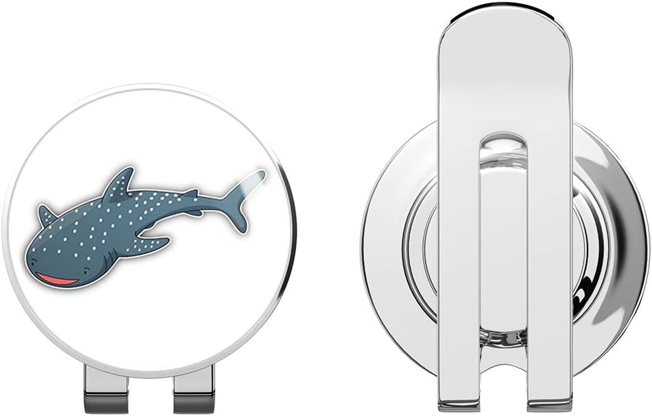 TG Graphics Shark Whale Cartoon Animal Art Round Golf Hat Clip with Magnetic Ball Marker