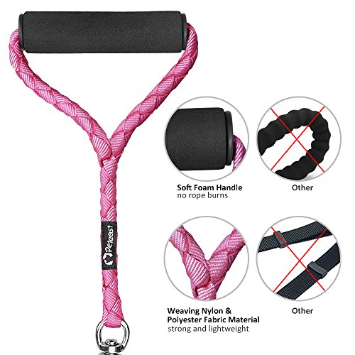 Peteast Dual Double Dog Leash No Tangle W Soft Handle for Two Dogs - Pink - Thumbnail 3
