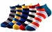 EZclassy-Fashion Strip Sport Crew Ankle Low Cut Socks Pack Of 5 Pairs