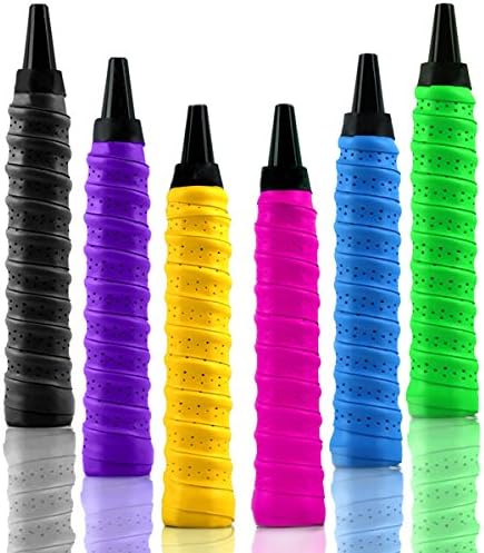 ActionEliters Tennis Overgrip Tape - Absorb Moisture Perforated Anti Slip Racket Grip for Tennis Badminton Ping Pong Racket Squash Bike Bar Fishing Rod