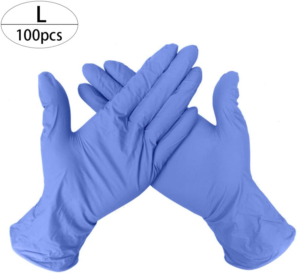 ShuangXin Disposable Nitrile Gloves Nitrile Industrial Glove Latex Free,Powder Free, Textured,Non-Sterile 100 Pcs