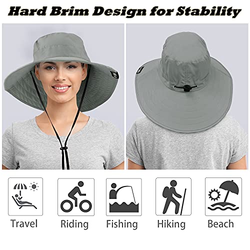 Wide Hard Brim Sun Hat Extra Large Outdoor UV Protection Safari Cap for