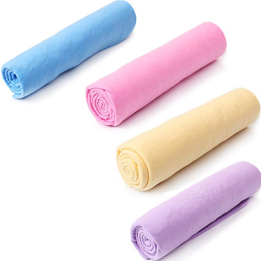 4 Pcs Microfiber Pet Towel - Large, Quick-Drying, Multifunctional for Small & Medium Dogs (4 Colors, 43cm x 66cm)
