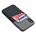 Dockem Luxe Wallet Case for iPhone X/XS: Slim Minimalist Case w/ 2 Credit Card Holder Slots: UltraGrip Canvas Style Synthetic Leather (Black and Grey)