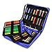 YOUSHARES Colored Pencil & Gel Pen Case in Large Flexible Slot - PU Leather Colored Pencil Case with Zipper Holds 180 Colored Pencils or 140 Gel Pens - for Watercolor Pencils, Gel Pens（Blue）