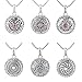 Souarts 20mm Pack of 6pcs Random Mixed Antique Silver Color Snap Button Jewelry Charms
