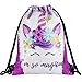 Unicorn Gift Sequin Mermaid Drawstring Backpack Gym Dance Bags for Girls Kids Magic Reversible Flip Sequin School Bag Shoulder Travel Bags Birthday Gift for Daughter Children Women (Magical Purple)
