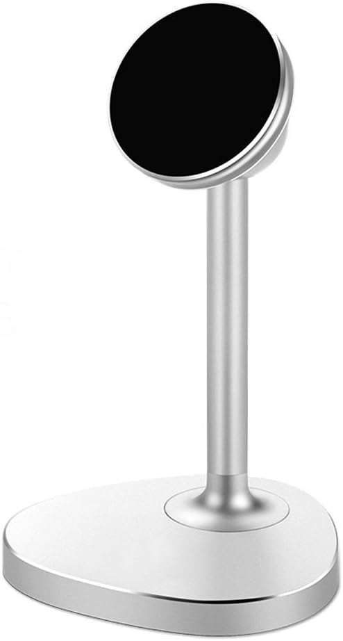Sakula Magnetic Mount Tabletop Holder, Cell Phone Desk Stands 360 Rotation Hands Free Magnetic Phone Stand Silver