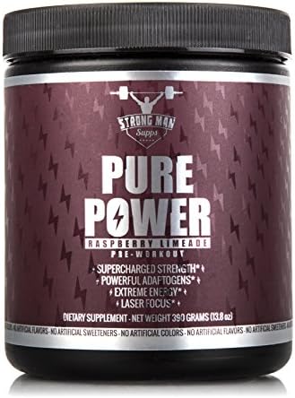 Pure Power Pre-Workout Most Powerful Natural Preworkout Powder Supplement Healthy Clean Vegan Paleo Friendly Pre Workout Plant Powered Energy &amp; Pump Creatine Adaptogens Nootropics (Raspberry Limeade)