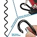 Shelure Black Fishing Lanyard Accessories Plastic Retractable Coiled Tether with Carabiner for Pliers Lip Grips Tackle Fish Tools (Pack of 8)