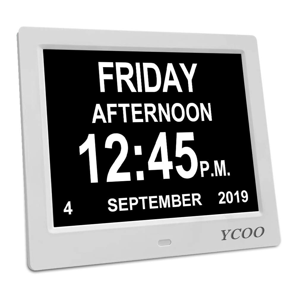 [Newest Version] Dementia Clock,8 Inches Calendar Clock Day Date Clock