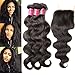 ALI JULIA 18 20 22 +18 Inch Brazilian 10a Body Wave Hair 3 Bundles with 1PC 4x4 Free Part Lace Closure 100% Unprocessed Human Hair Weave Extensions Natural Color