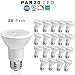 LED PAR20 Dimmable Flood Bulb, 9 Watt - 500 Lumens - 50W Replacement - 3000K Bright White - UL Indoor/Outdoor Rated - 20 Pack