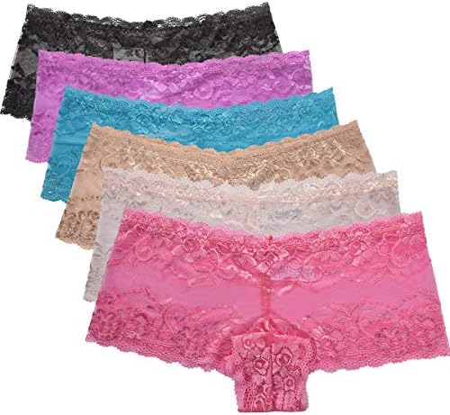 Plus Size Lace Panties Underwear for Women Boyshorts Sexy Lingerie