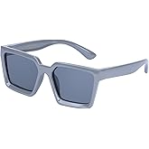 COCOSAND Kids Sunglasses Polarized UV 400 Protection Retro Square Futuristic Glasses for Youth Teen Boys Girls Age 5-12