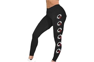 Sdwingk Baseball Print Leggings for Women Tummy Control Compression Yoga Pants Summer Workout Tights Casual Athletic Pant