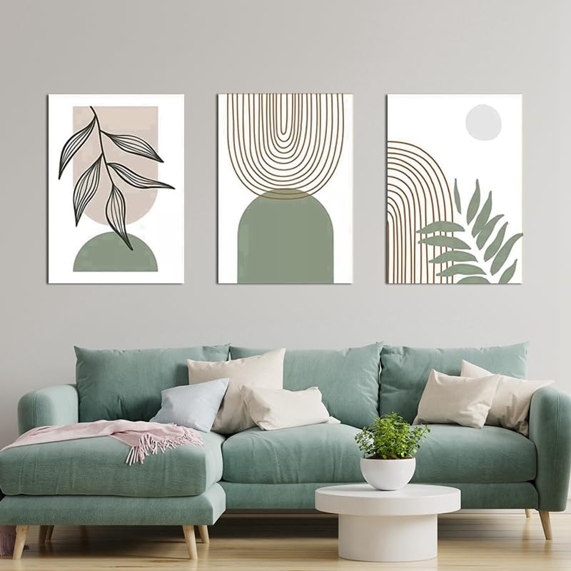 LPFNSF Modern Abstract Poster Set, Bohemian Style Home Background Wall Decoration Picture, Plant Leaf Printed Poster, Frameless (Style 3, 40x60cm*3)