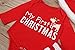 Christmas Outfits Baby Boys Girls My First Christmas Rompers with Xmas Hat Clothes Set(6-12M) Red