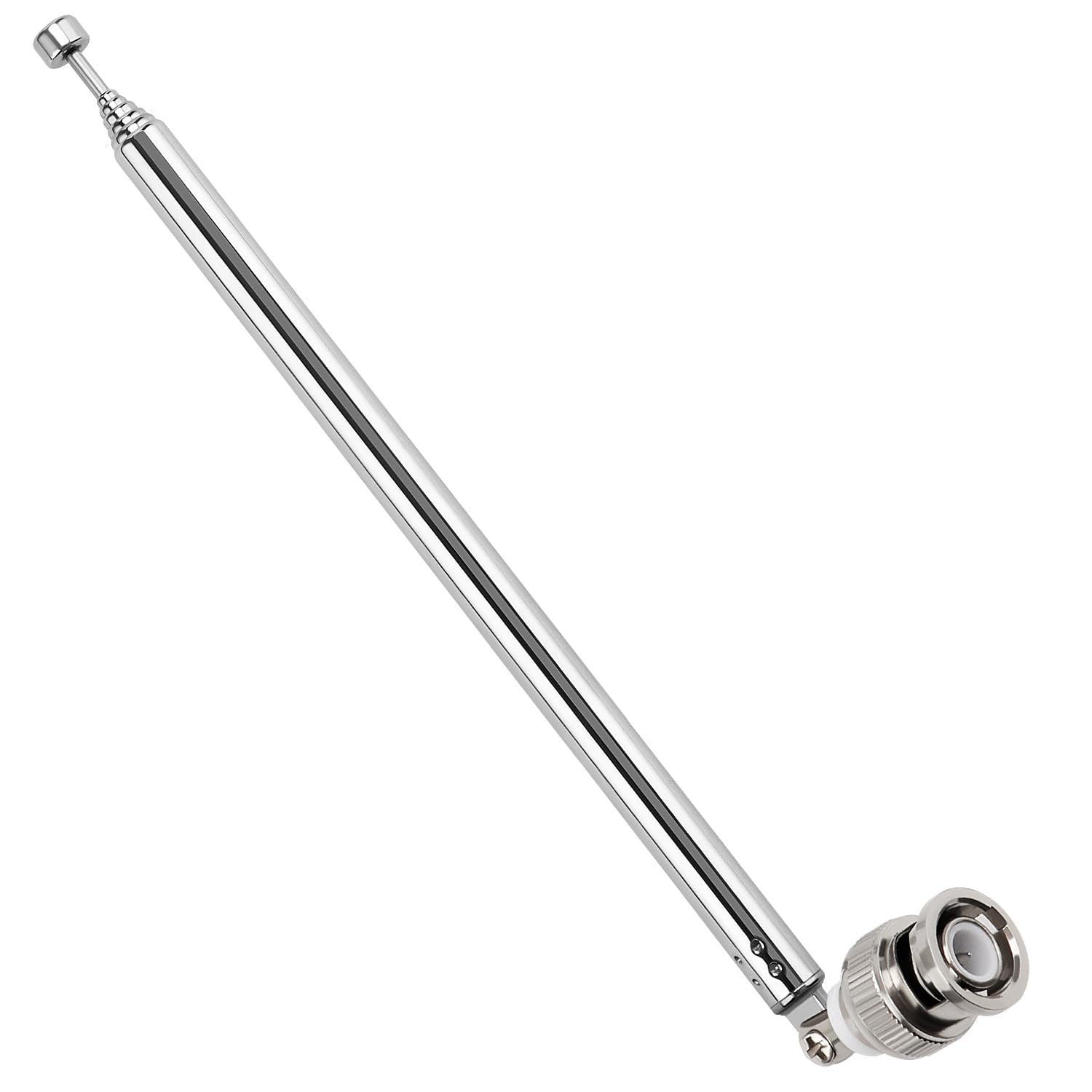 VooGenzek 75cm 7 Section Replacement Telescopic Aerial Antenna, DAB FM Antenna Replacement, Portable Radio Antenna, with BNC Connector, for DAB AM/FM Stereo Reception