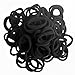 Hair Band Ties for Kids, 100PCS Elastic Cotton Seamless 8MM Thick Hair No-Damage Band Ponytail Holders Scrunchie Perfectly for Girls & Ladies by FIXBODY (Black)