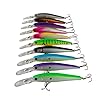 JSHANMEI-10pcs-Plastic-Hard-Minnow-Fishing-Lures-Bait-Life-like-Swimbait-Bass-Crankbait-for-PikesTrout-WalleyeRedfish-Tackle-with-3D-Fishing-Eyes-Strong-Treble-Hooks