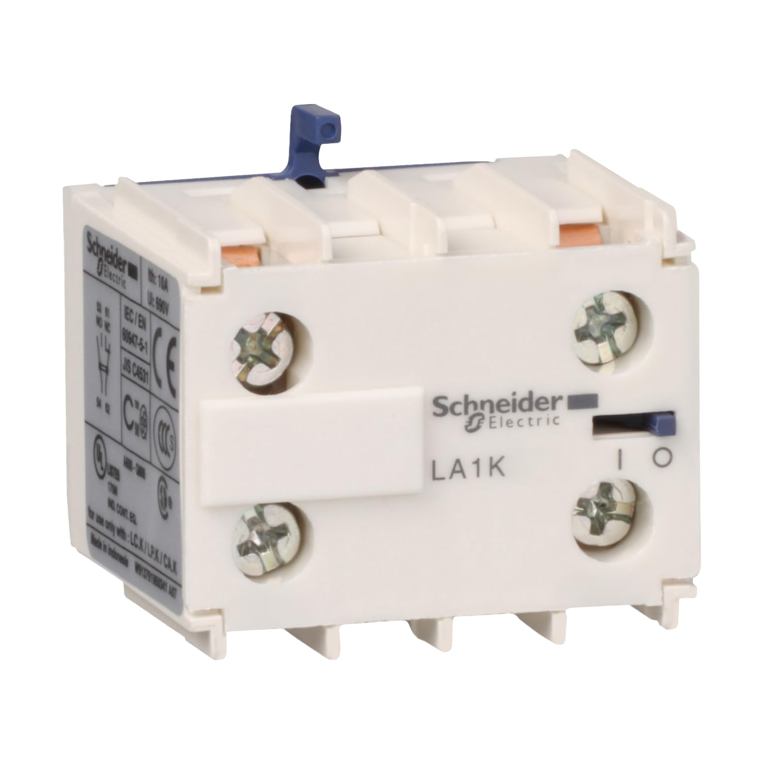 Schneider Electric TeSys K - Auxiliary Contact Block, 2 Pole, 2 NC, 10A, Instant Contacts Operation, Front Mounting, LA1KN02 โ image 1