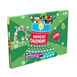 Mouttop 24 Days Christmas Advent Calendar with Fashion Jewelry 22 Charms with 1 Bracelet and 1 Necklace, Red