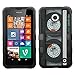 Nokia Lumia 635 Case (Also fit 630) by UNIQUITI - TuMax Hybrid Cover(Black) - DESIGN (Cassette Tape)