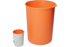 OPYAAON 5 Gallon Bucket Liner Reusable Rubber Bucket Saver Liner for Concrete Mix Thinset Paint Mortar Grout Mud and Cement, with Graduated Measurements (Orange)