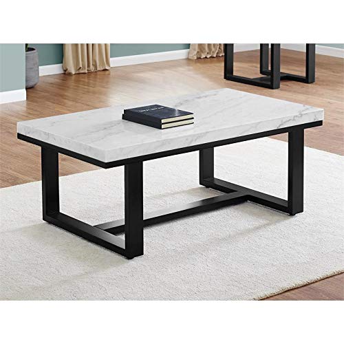 Steve Silver Lucca White Marble Top Cocktail Table Kitchen