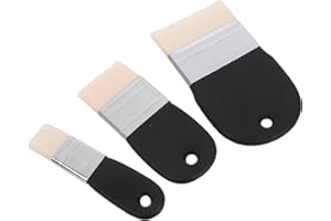 Alipis 3pcs Flat Watercolour Paint Brushes with Nylon Hair Wide Paddle Design Short Wooden Handles for Oil