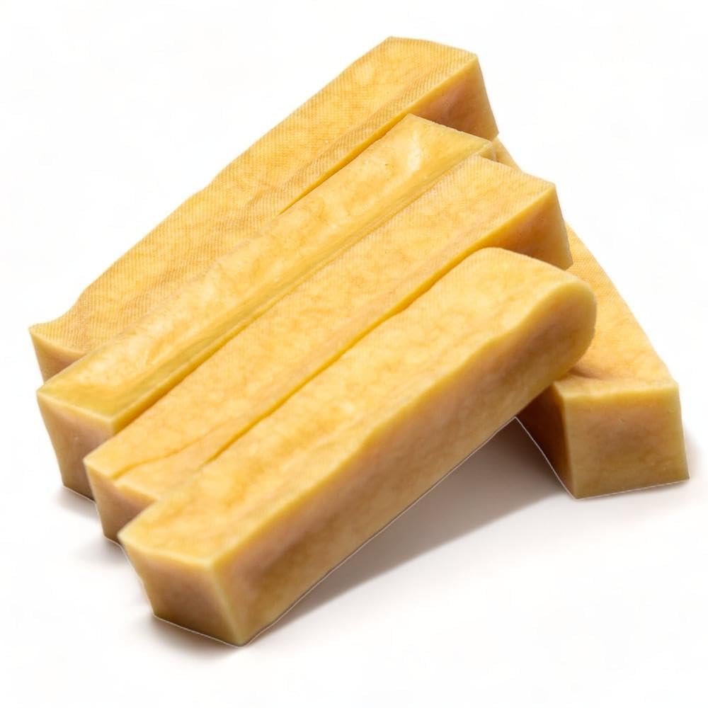 Dilecti Natural Dog Chews - Delicious, Hard and Long Lasting Yak Chews for Dogs, Dog Treats for Dental Care, Dental Sticks for Healthy Teeth - L size (pack of 5)
