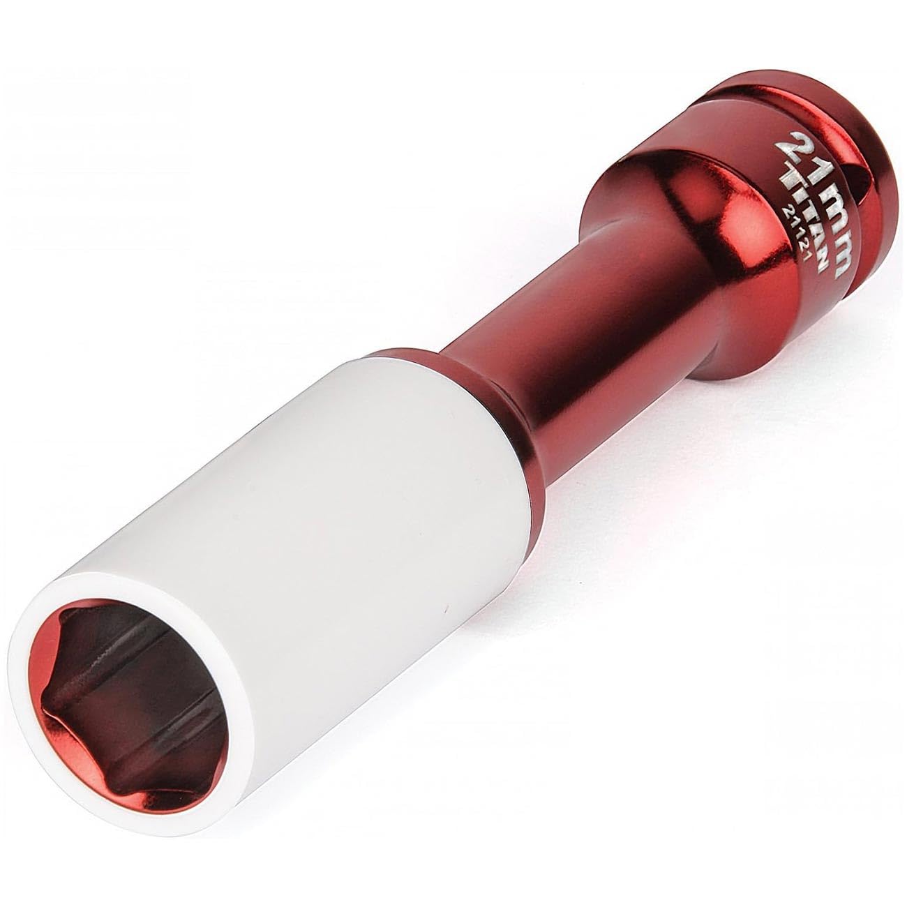 TITAN 21121 1/2-Inch Drive x 21mm Non-marring Impact Extra-Long Lug Nut Socket — image 1