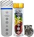 Original NALU CHAKRA -7 Chakras- Perfect Yoga Gift - Tea Infuser Tumbler, Fruit Infusion Glass Bottle & Coffee Brewer with Filter 15.8oz