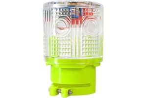 LEDHOLYT Solar Strobe Warning Light, Super Bright Solar Emergency Strobe Warning Light, Flashing Barricade Safety Road Construction Traffic Flashing IP48 Waterproof (White)