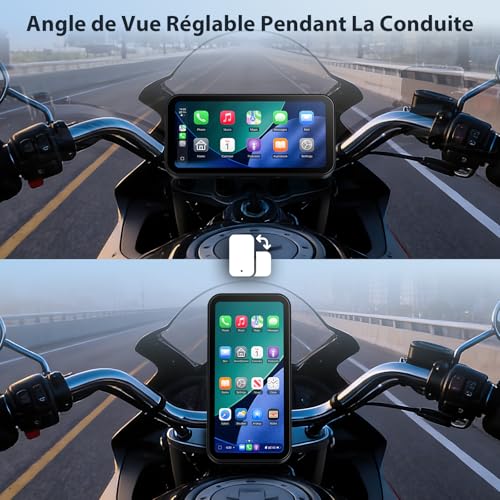 CarPlay 6 Inch A622 Motorcycle Screen CarPlay and Android Auto Wireless, Touch Screen Waterproof IP67, TPMS, Dual Bluetooth, GPS, USB/ACC Power, Compatible with All Motorcycles