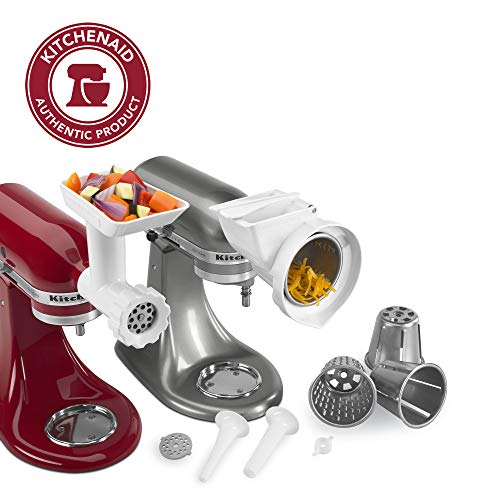 KitchenAid 80127 Stand Mixer Attachment with Food Grinder, Rotor Slicer, Shredder and Sausage Stuffer, White - Thumbnail 6