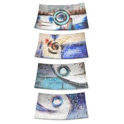 Set de 4 Platos Decorativos Rectangulares Grandes "Abstractos" Vajillas y Cuberterías.