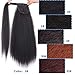 Ponytail Extension Synthetic Magic Paste Heat Resistant Afro Kinky Straight Synthetic Wrap Around Ponytail Clip In Hairpiece Corn Wave Ponytail 22 Inch 100g (22 inch, 2#)