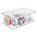 mDesign Art Supplies and Crafts Organizer Box for Washi Tape, Ribbon - Divided, Clear