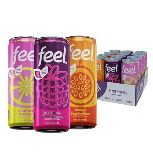 Feel Zero Sugar Natural Energy Drinks Sparkling Variety Pack Healthy