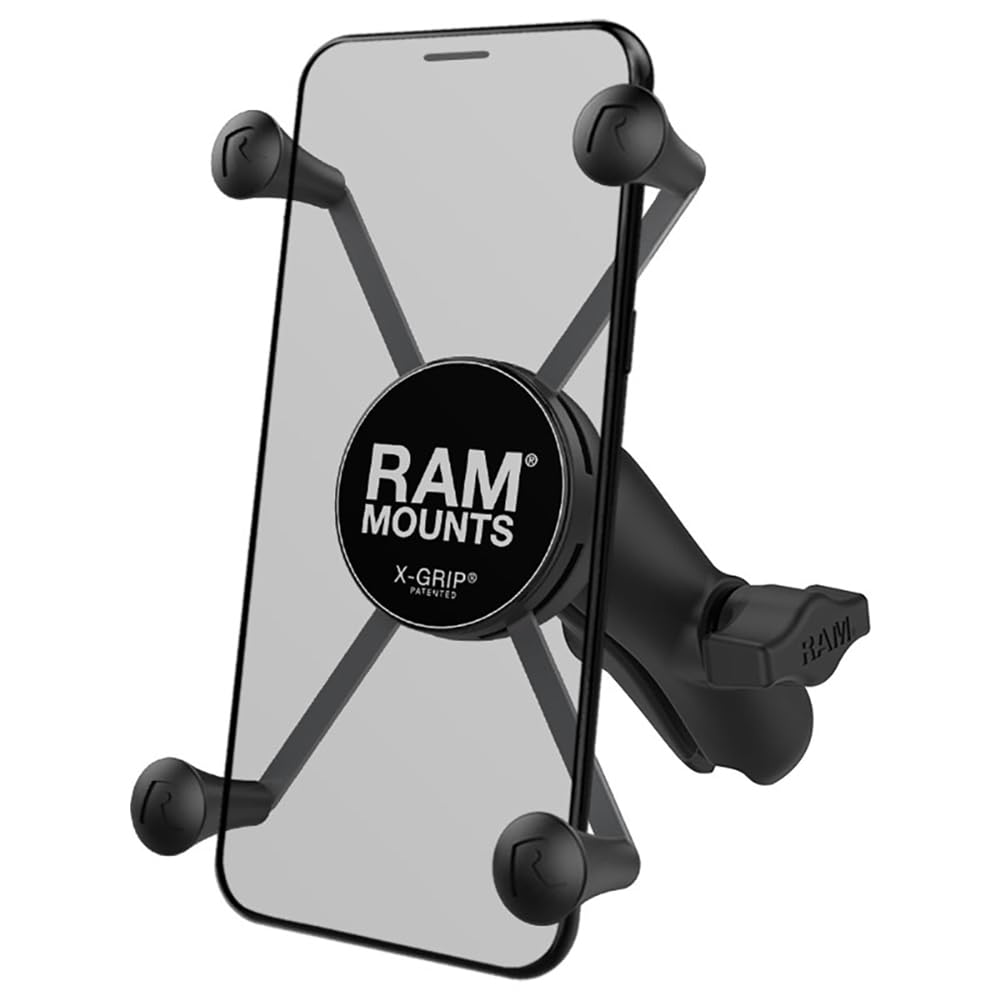 RAM MOUNTS X-Grip Phone Holder with Composite Double Socket Arm (Medium) Compatible with RAM B Size 1" Ball Components (Large Phones) RAP-HOL-UN10B-201U