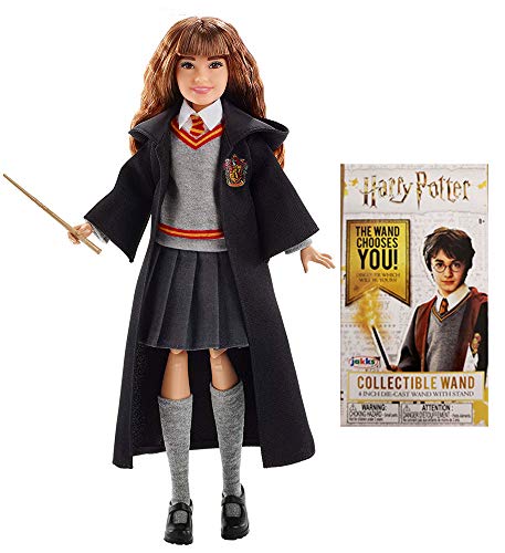 Harry Potter Merchandise Doll Plus Wand - Wizarding World of Harry Potter Gifts Hermione Granger Doll and Die Cast Wand Set for Collectors