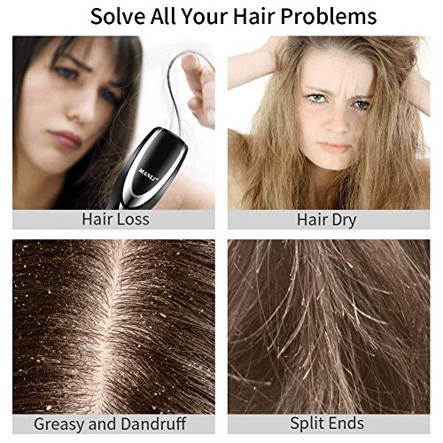 Phototherapy Scalp Massager Comb, MANLI 3-IN-1 Hair Regrowth Brush for Hair Growth Anti Hair Loss Head Care Electric Massage Comb Brush with USB Rechargeable