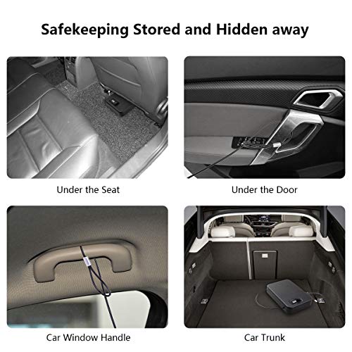 Hatori Handgun Safe Case, Metal Portable Pistol Rifle Gun Cabinet Lock Box Steel 3 Digital Combination Concealed Firearm Storage Car Safety Locker with Security Cable - Thumbnail 5